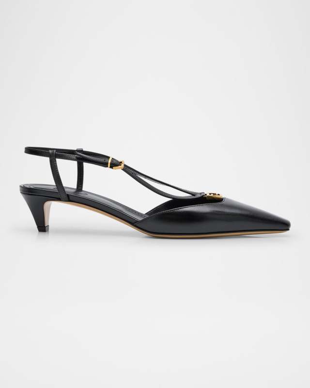 4G Leather Ankle-Strap Pumps
